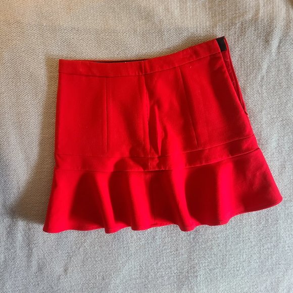 Red Peplum Mini Skirt - Picture 1 of 2
